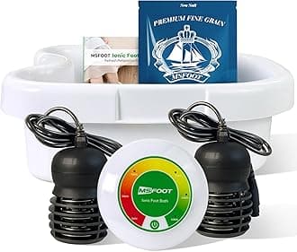 Upgraded Ionic Foot Bath Detox Machine – No Salt Limit, No Alarm Shutoffs | One-Touch 30-Min Auto Spa | 2 Arrays, 15 Liners & Detox Sea Salt | Home Foot Spa for Circulation & Relaxation