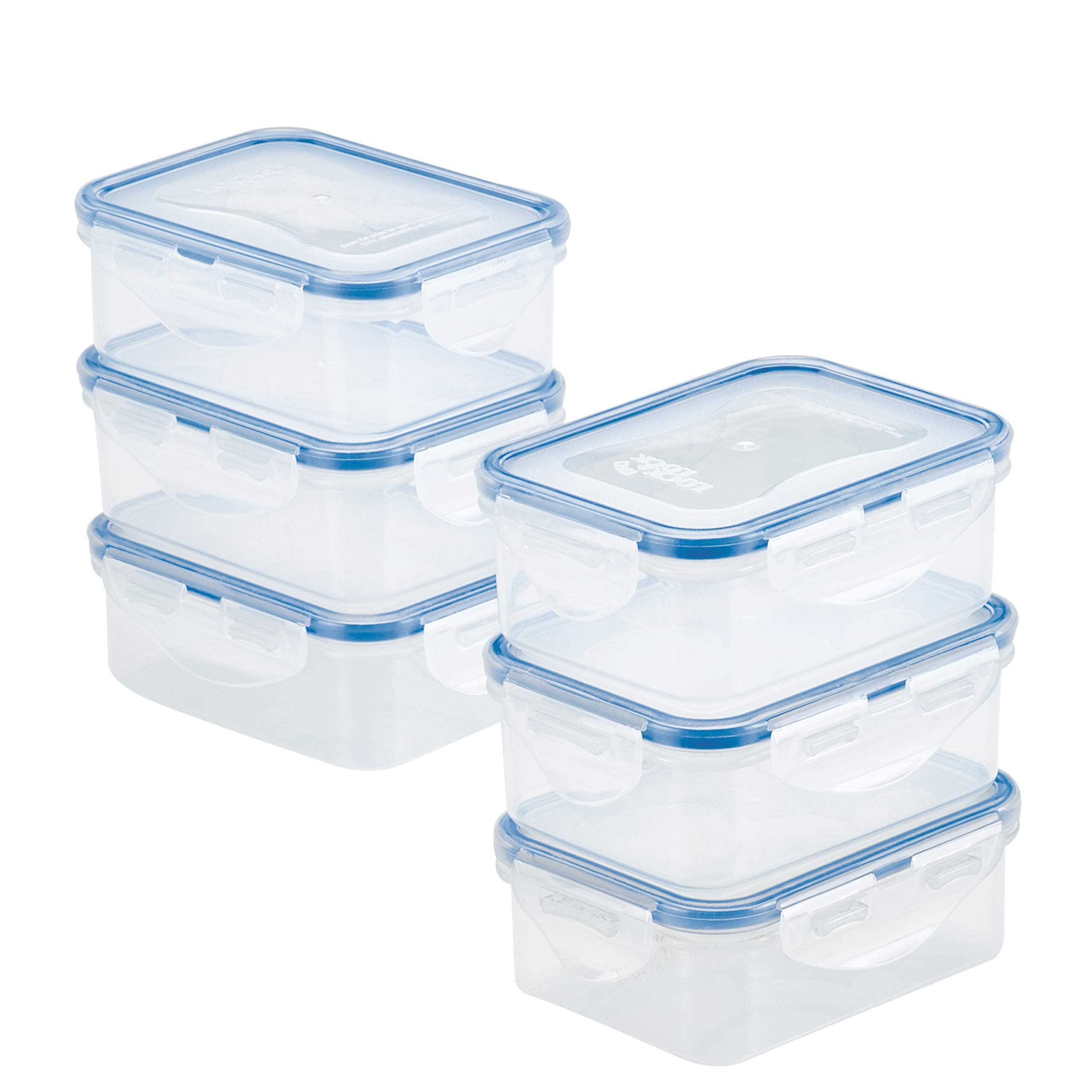 HPL806S6 Easy Essentials Container Food Storage Bin Set, Polypropylene Silicone, Transparent/Green