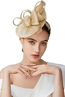BABEYOND Women's Pillbox Fascinator Hat Kentucky Derby Hat Feather Fascinator Headband Tea Party Fascinator Hat for Cocktail