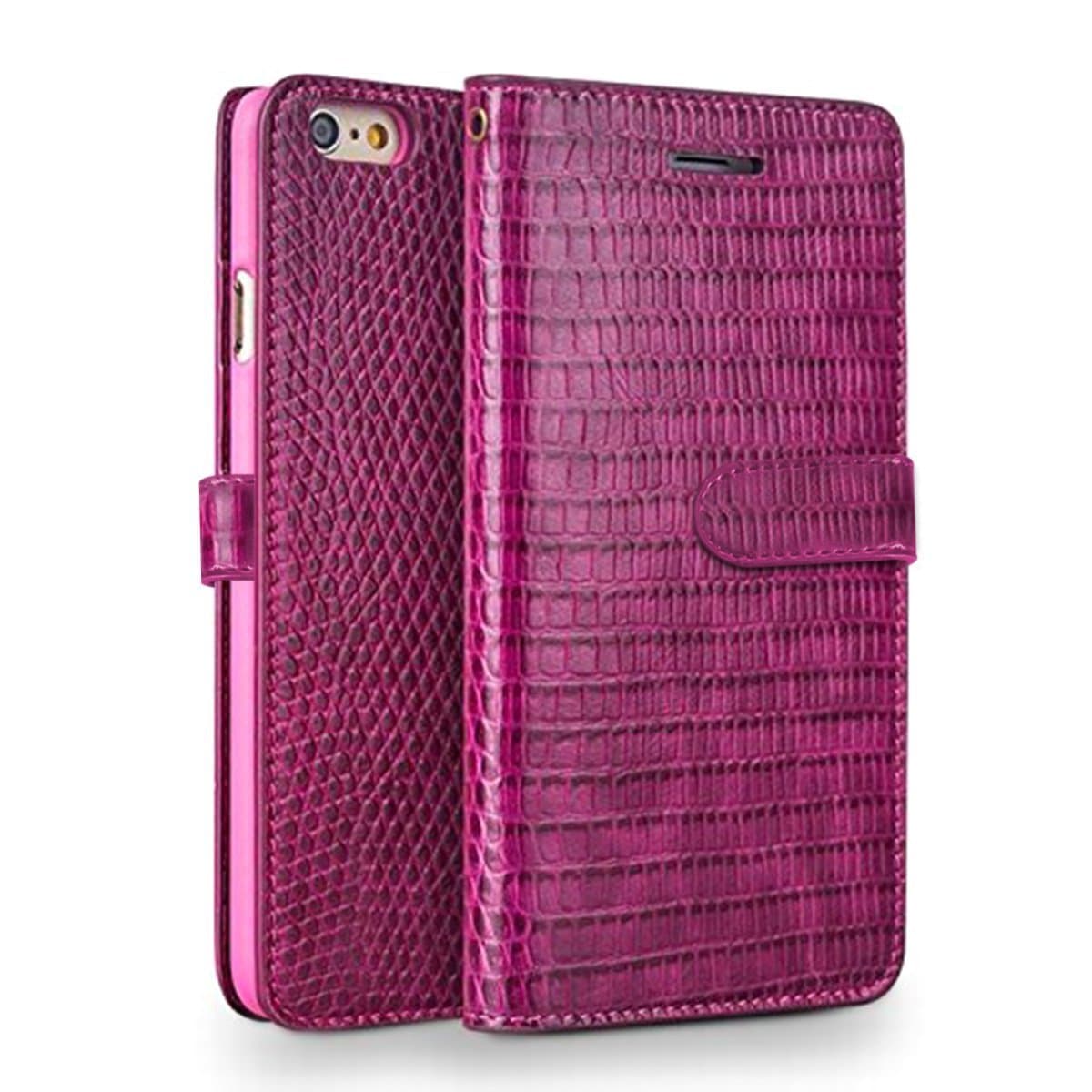 DRAGONZ TUFFskinz iPhone 6S Plus / iPhone 6 Plus Leather Case (5.5" screen size) Pink Crocodile Print