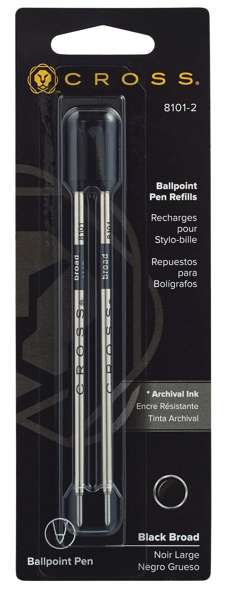 Cross Ballpoint Pen Refill - Black - Broad - Dual Pack