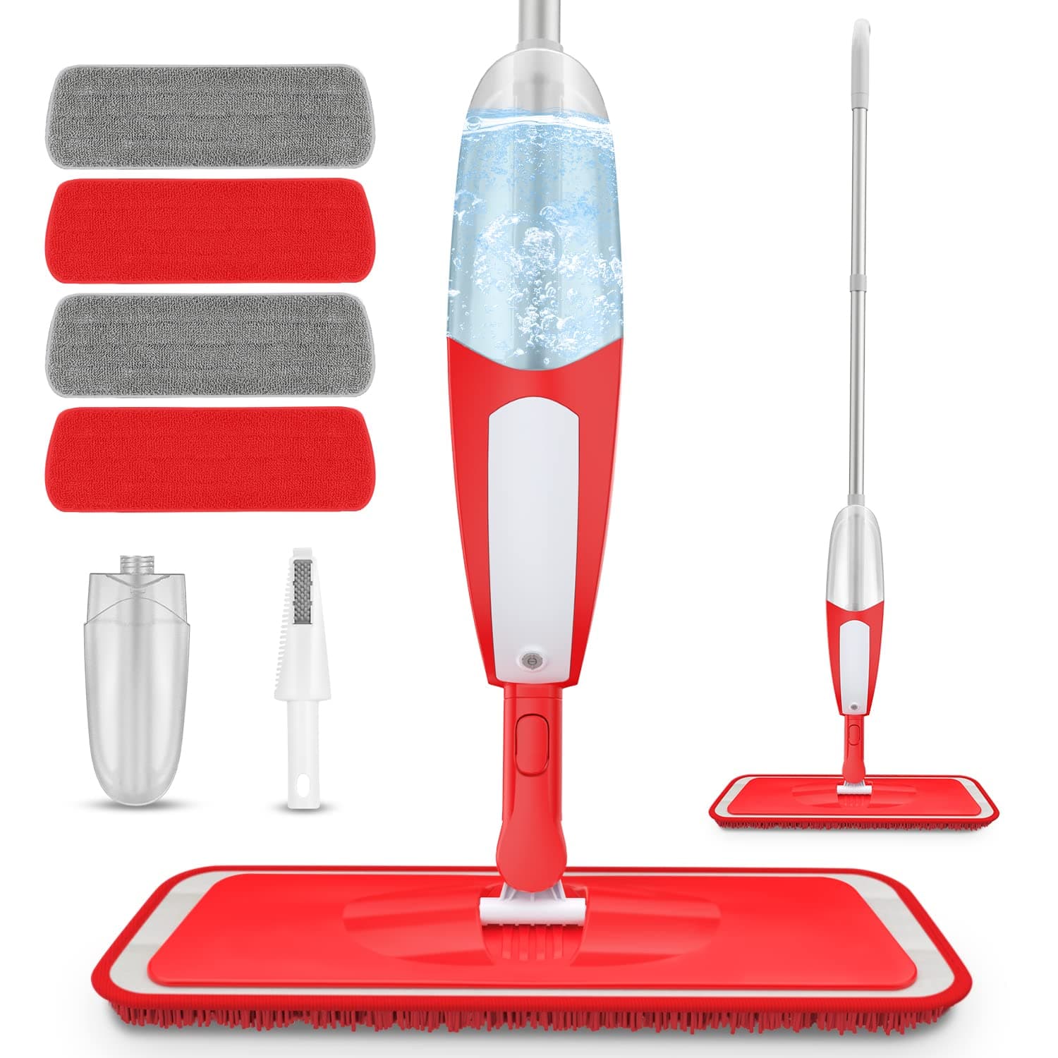 Spray Mop for Floor Cleaning, Floor Mop Microfiber Spray Mop Dry Wet Mop Dust Mop with 4 Reusable Mop Pads & 550ML Refillable Bottle for Cleaning Laminate, Tile, Wood, Hardwood Floor