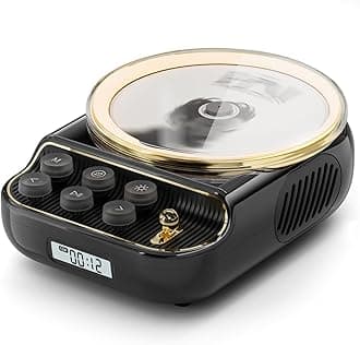 Retro Portable CD Players with Bluetooth Speakers, FM Radio, Night Light, LCD Display, 4000 mAh Battery, Vintage Radio Built in Dual Speakers Supports USB/AUX/Type-C for Home, (Black)