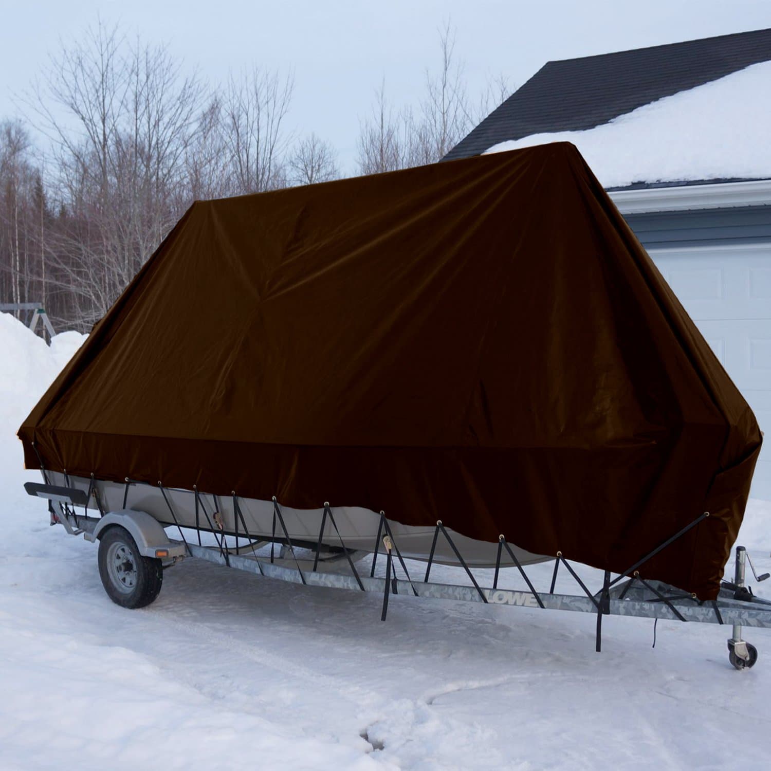 E&K Sunrise 6' x 8' Finished Size General Multi-Purpose Tarpaulin Ultra Heavy-Duty 8 oz/16-mil Poly Tarp - Brown