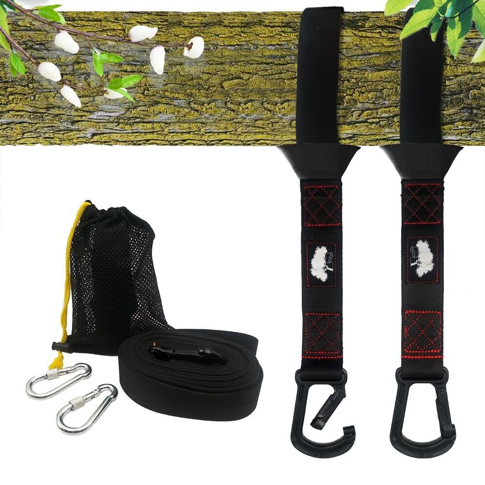 Hammock Chair Swing Straps Hanging Kit 5Ft Tree Swing Straps 2800+ LBS Heavy Duty 100% No Stretch Versatile Suspension System - Swing Rope Accessories Set Perfect for Tire and Saucer Swing