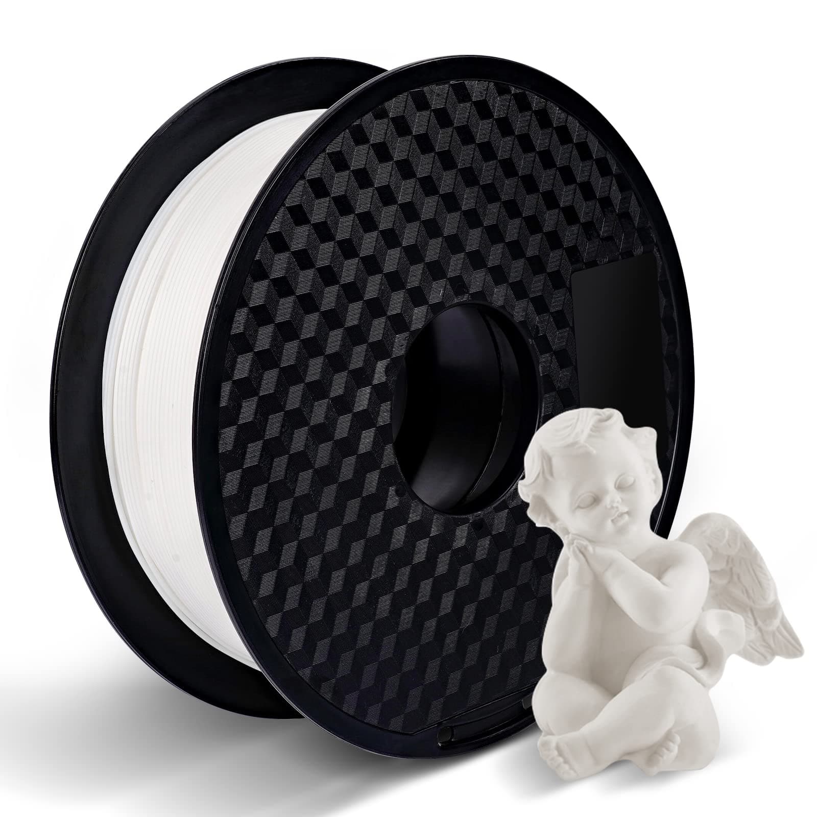 Kingroon PLA 3D Printer Filament, Dimensional Accuracy +/- 0.03 mm, 1 kg Spool(2.2lbs), 1.75 mm,White