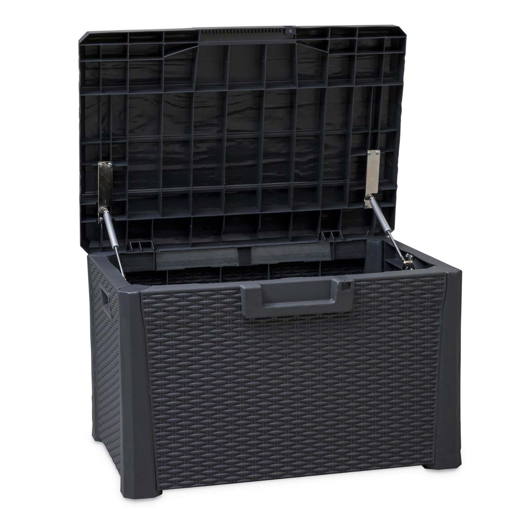 Toomax Nevada 120 Litre Durable Weather-Resistant Multi-Purpose Compact Indoor/Outdoor Rattan Finish Lockable Storage Box
