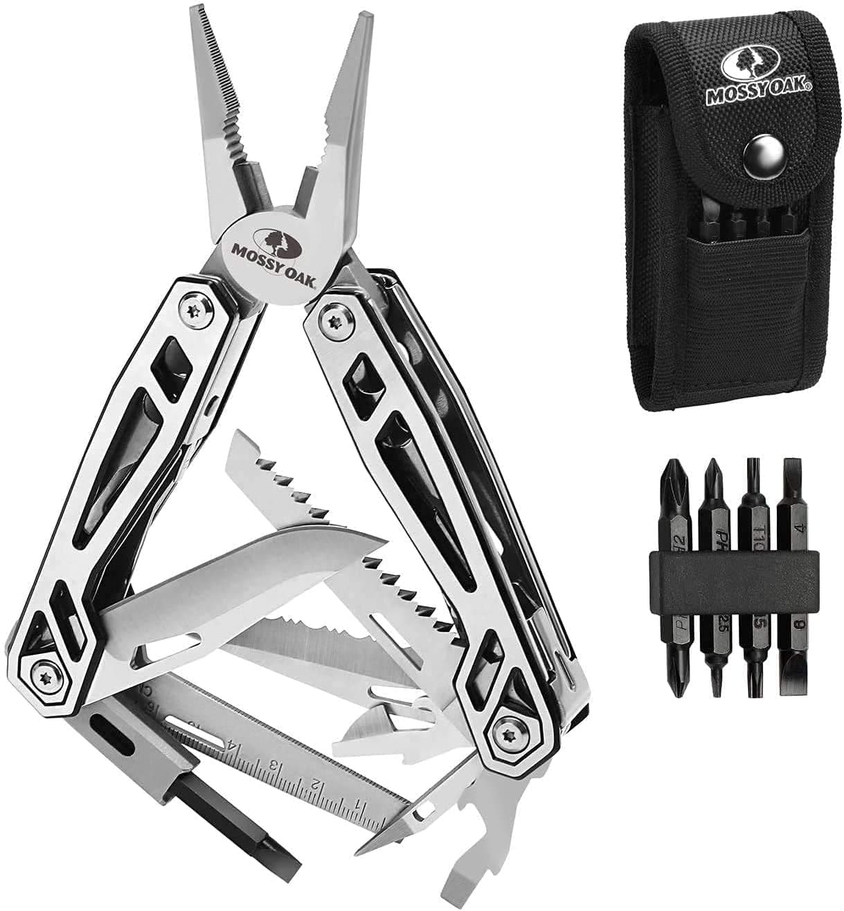 Multitool, 21-in-1 Stainless Steel Multi Tool Pocket Knife with Screwdriver Sleeve, Self-locking Multitool Pliers with Sheath-Perfect for Outdoor, Survival, Camping, Hiking, Simple Repair