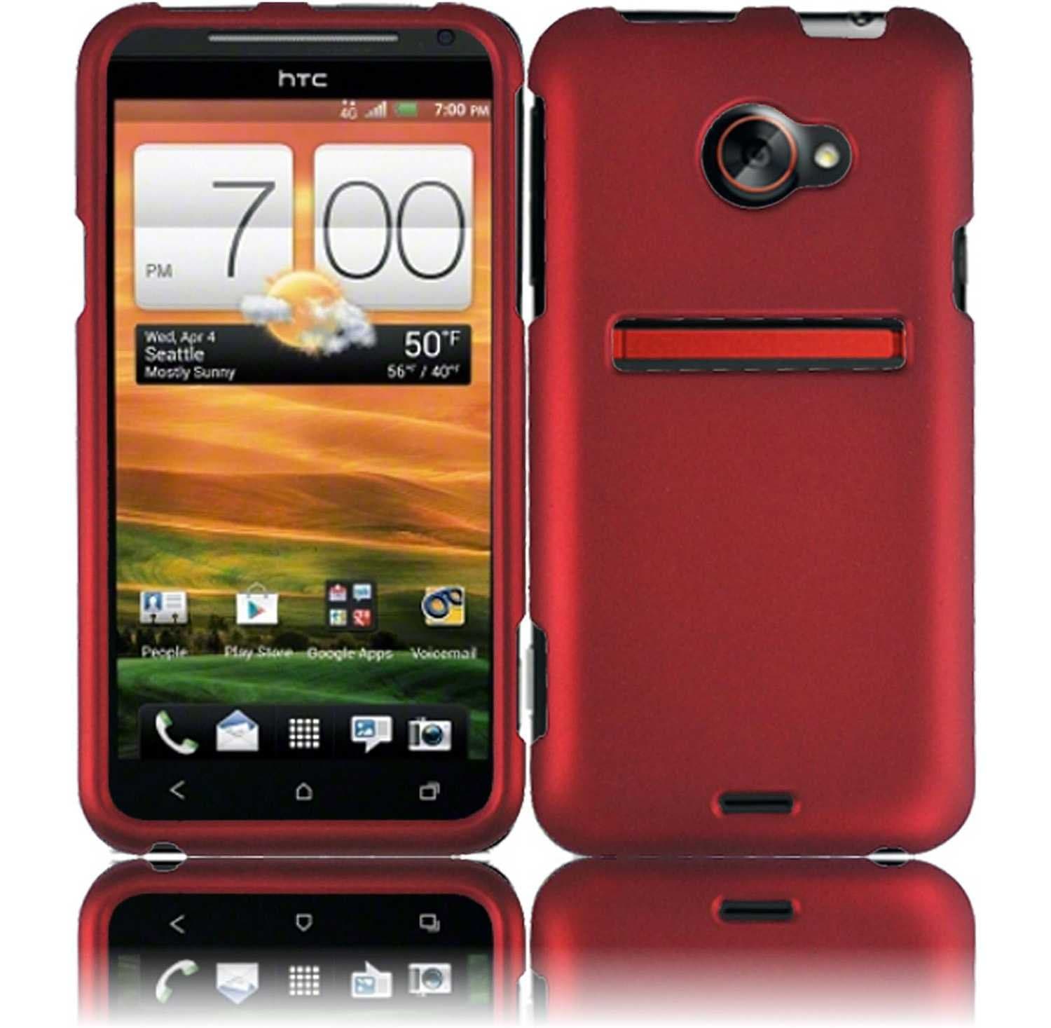 Red Hard Case Cover for HTC Evo 4G LTE
