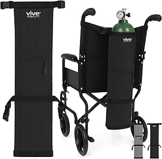 Vive Oxygen Tank Holder for Wheelchair - Portable Medical Cylinder Backpack for Travel - Carrier Accessories Bag for Walker, Rollator, Scooter - Case Fits Canister Sizes M2, M4, M6, M9, C, D, E