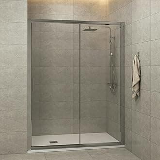 Royal Bathrooms 1400mm Sliding Shower Door 6mm Safety Tempered Glass Reversible Chrome
