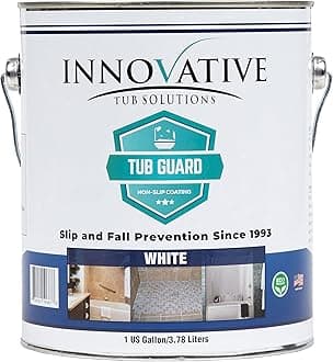 Tub Guard Anti Slip - White Bathtub & Shower Grip Textured Non Slip Coating for Slippery Tubs or Shower Floors - 1 Gallon (60 Tubs or Shower Pans)