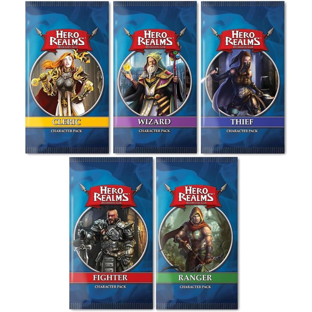 Wise Wizard Games: Hero Realms Character Pack Bundle (Cleric, Ranger, Fighter, Thief, Wizard)