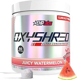 EHP LABS OxyShred Thermogenic Fat Burner by - Weight Loss Supplement, Energy Booster, Pre-Workout, Metabolism Booster, Water cut 60 Servings (Juicy Watermelon)
