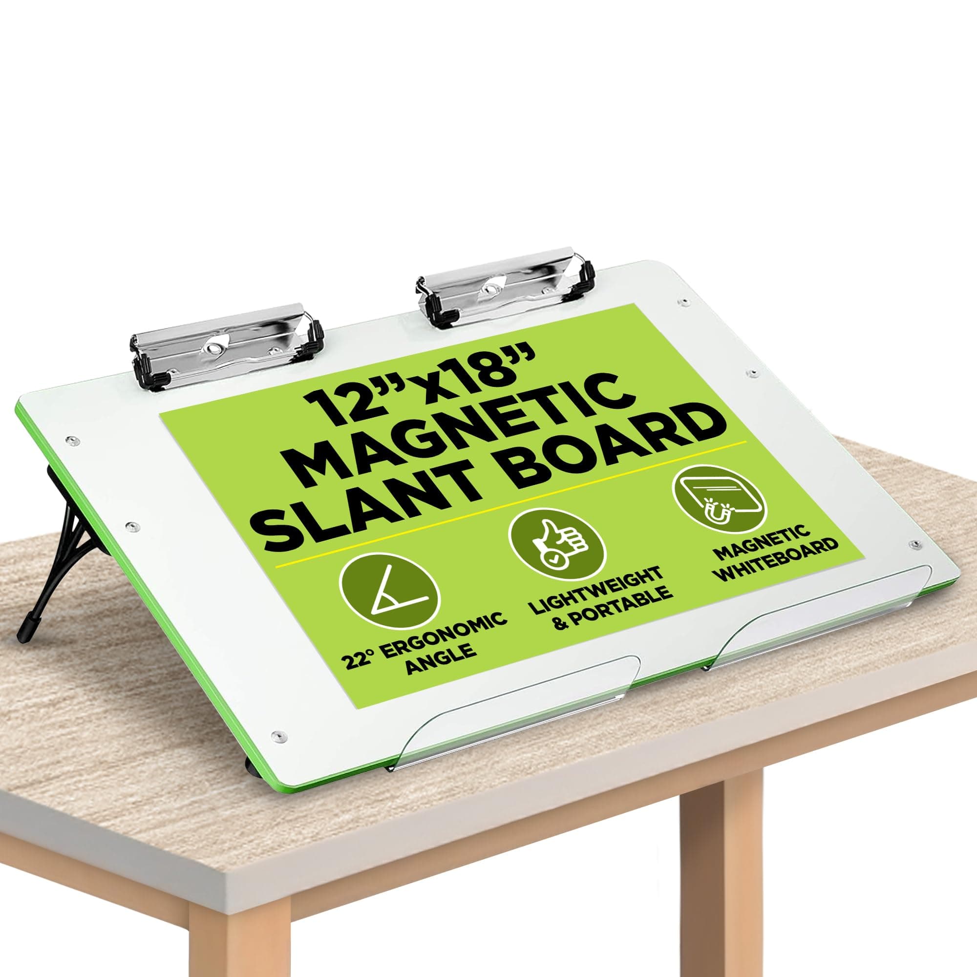 Visual Edge - Slant Board for Writing – Adjustable Magnetic Whiteboard & 22° ...
