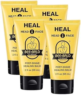 Bee Bald HEAL Aftershave for Men Healing Balm, Immediately Calms & Soothes Damaged Skin, Treats Bumps, Redness, Razor Burn & Other Shaving Post Shave Irritations, 2 Fl Oz (Pack of 4)