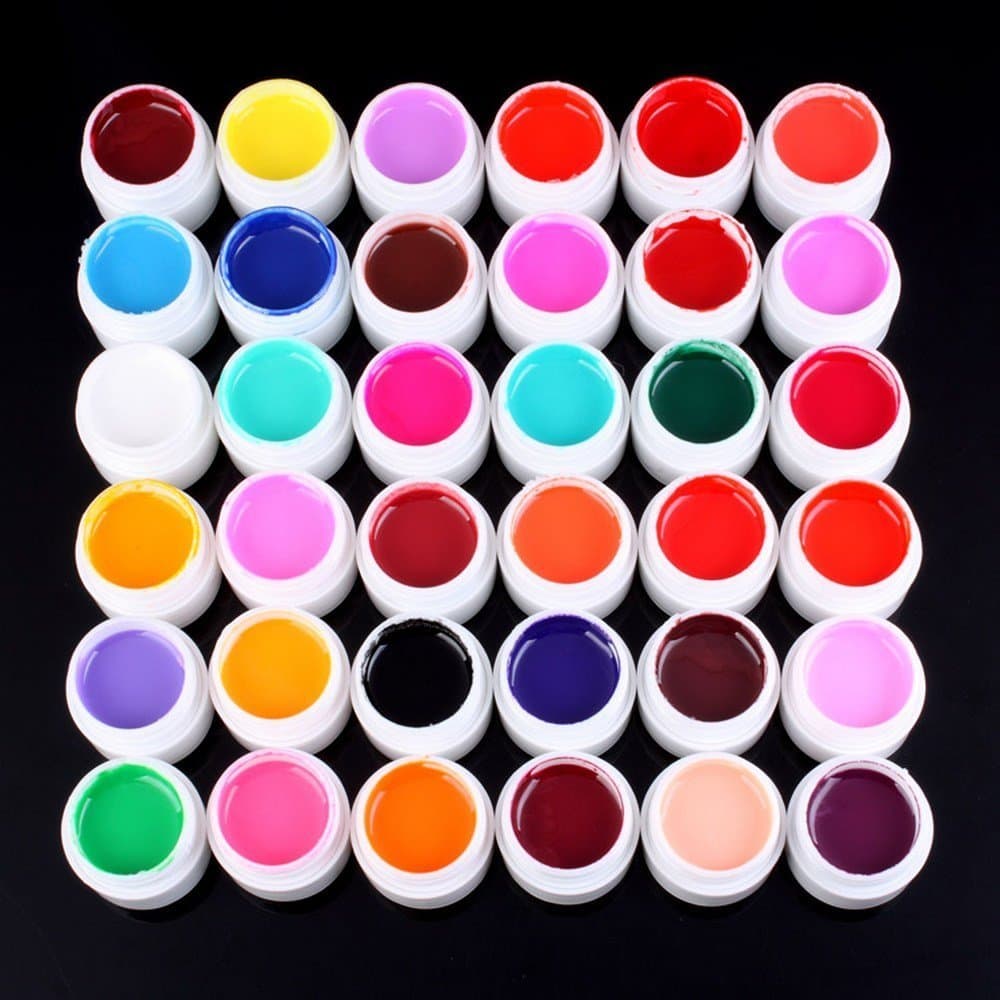 PRO 36 pcs Pure Solid Colours Nail Art UV Gel Nail Tips DIY Decorations by UV-Nail art