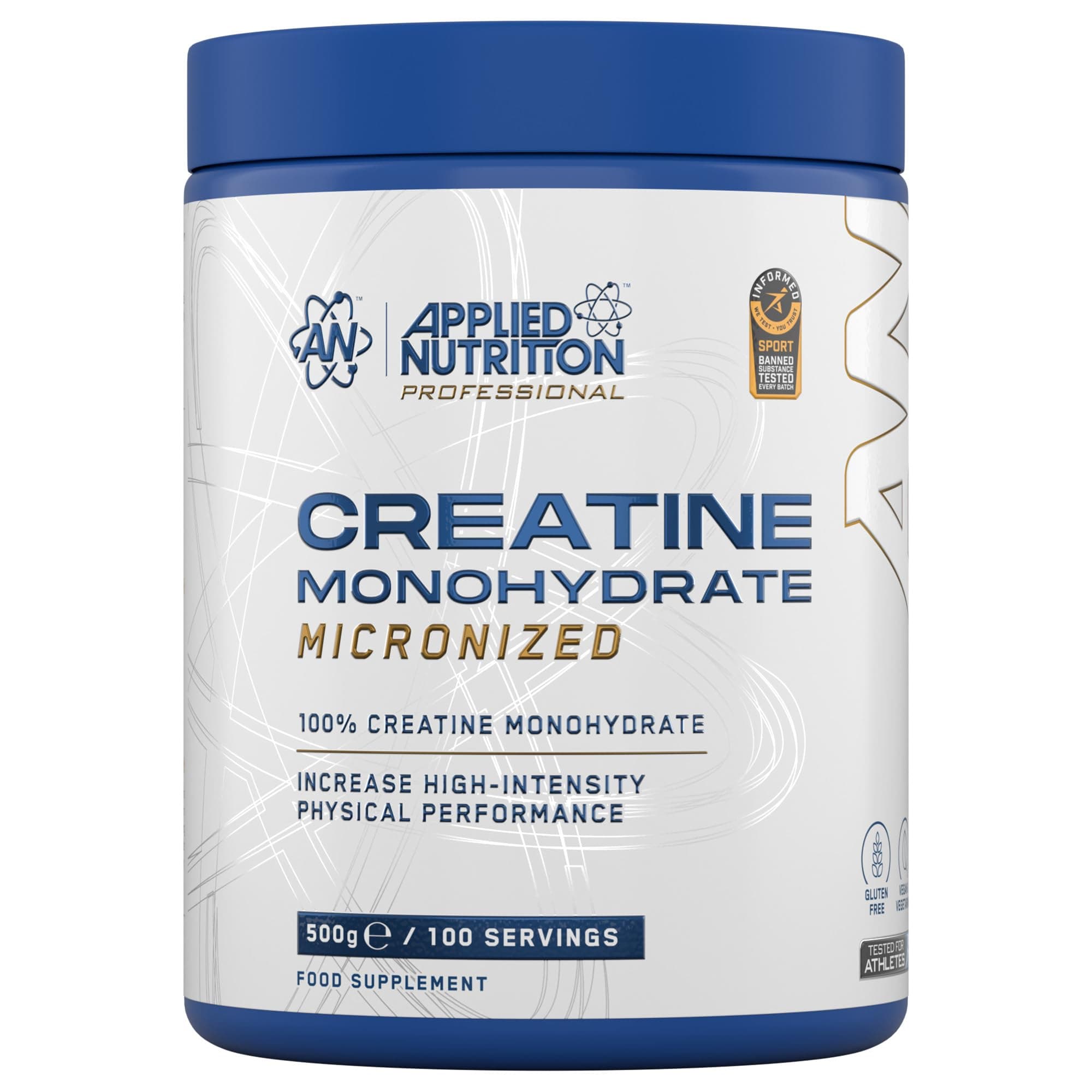 Creatine Monohydrate Powder 500g – 100% Micronized Creatine – 5g per Serving – Unflavoured – Supports High-Intensity Performance – 100 Servings