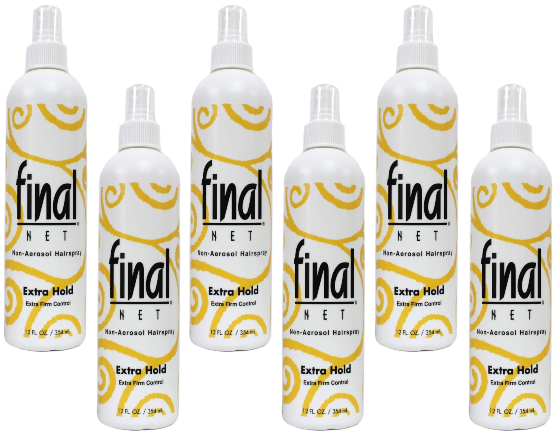 Final Net Non-Aerosol Hairspray Extra Hold Extra Firm Control, 12 Ounces Each (Value Pack of 6)