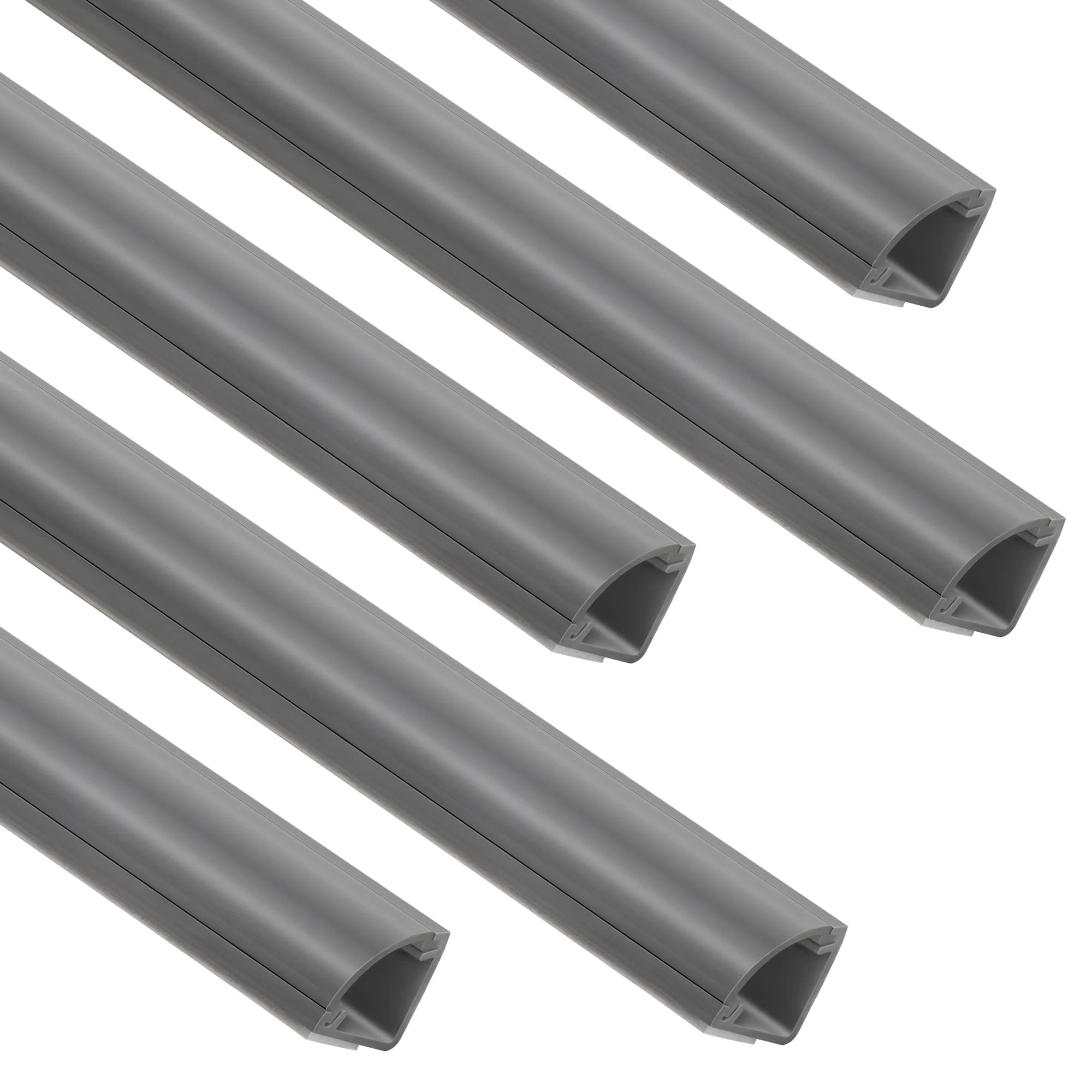 85in Corner Cable Concealer, One-Cord Corner Duct, Paintable Corner Cord Cover, Cable Management Channel for Wall Corner, Floor Baseboard, Ceiling, Grey