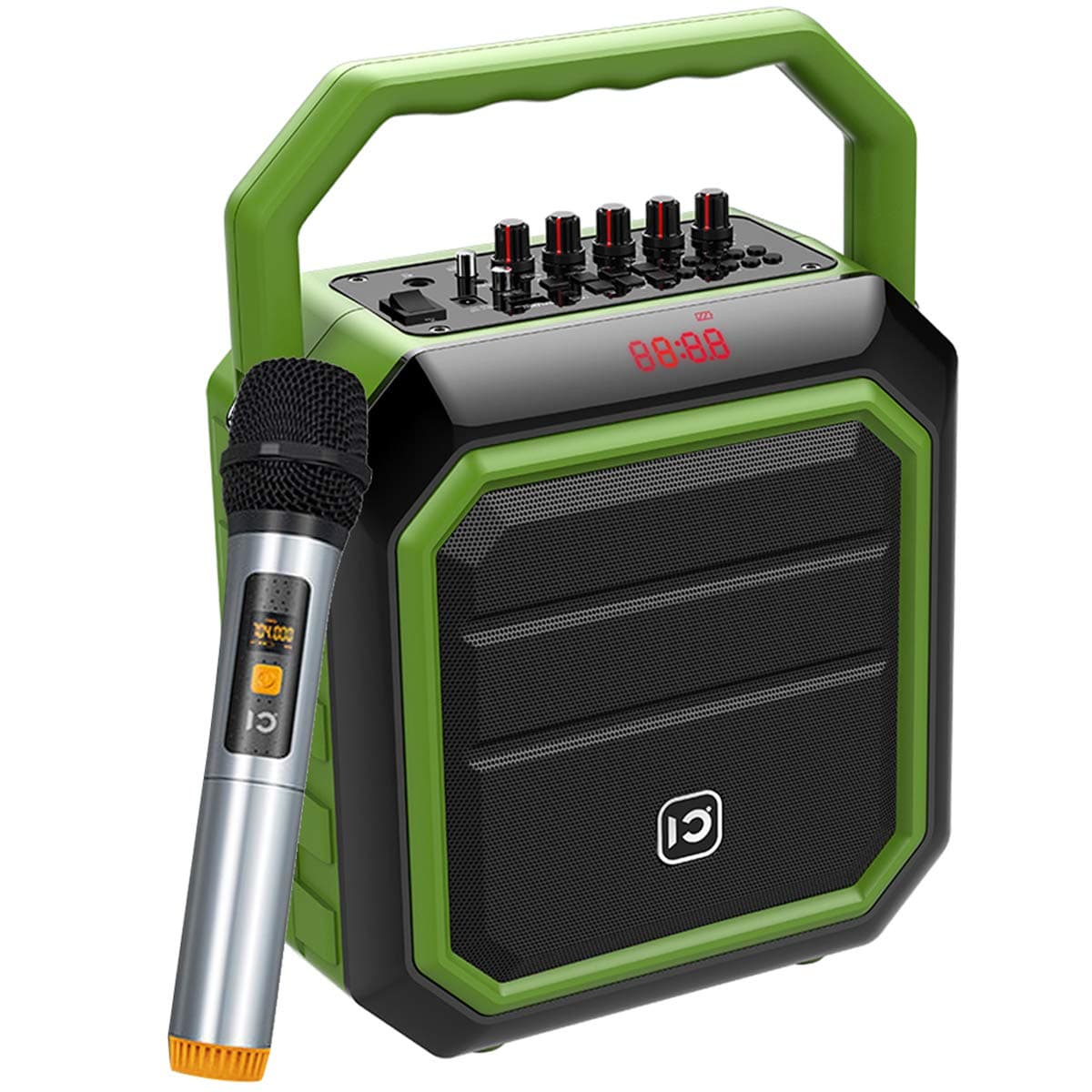 Portable Pa System 30W Bluetooth Pa Speaker Wireless Microphone Rechargeable Indoor Outdoor Party Speaker Portable Sound System with FM Radio/USB/SD Reader for Karaoke Live Performance SD-H2