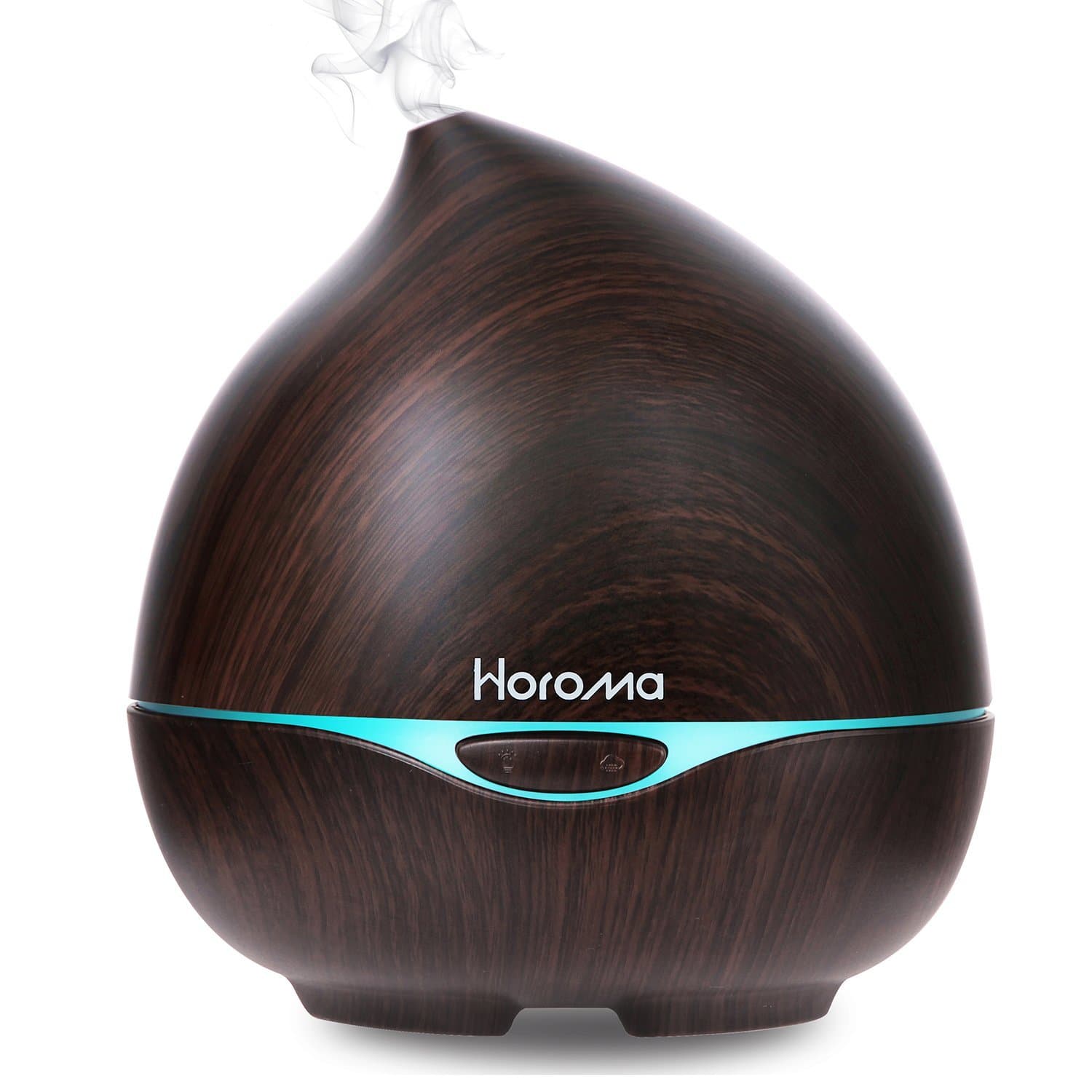 Horoma Essential Oil Diffuser Black, 300ml Ultrasonic Diffusers Cool Mist Humidifier, Aroma Diffuser with Adjustable Mist Mode, 7 LED Lights Changing for Home Office Baby
