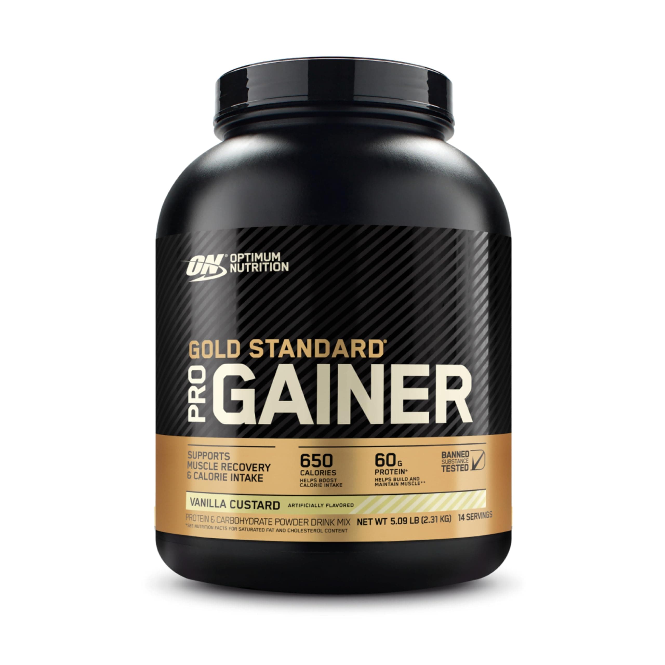 Optimum Nutrition (ON) Pro Mass Gainer - 5.09 lbs, 2.31 kg (Vanilla Custard)