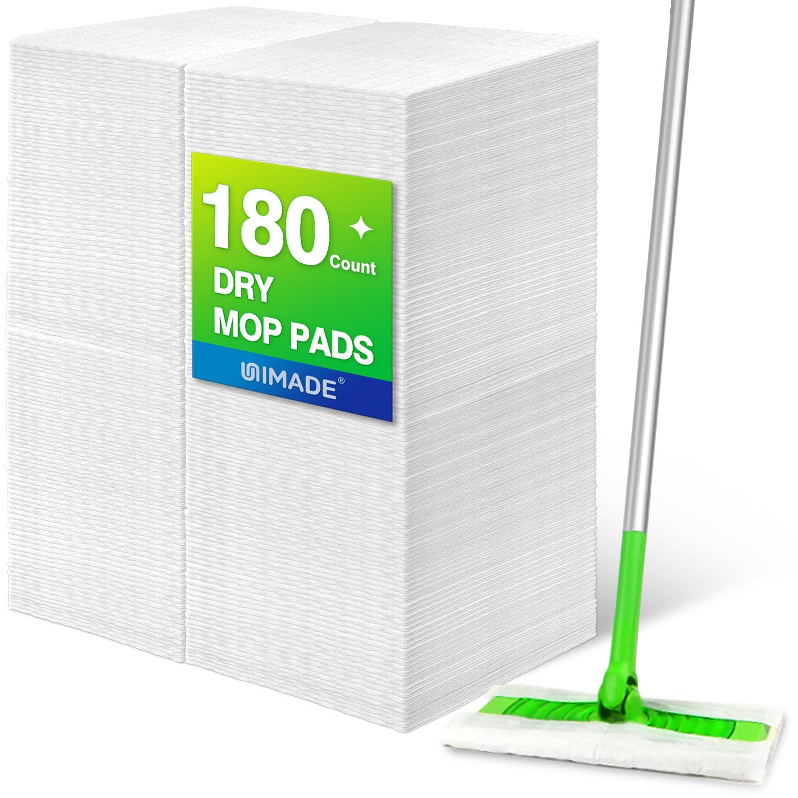 Dry Sweeping Cloths, 180 Count Mop Refill Compatible with Swiffer Sweeper - Disposable Duster Refills Mops for Cleaning Hardwood Floor Dust