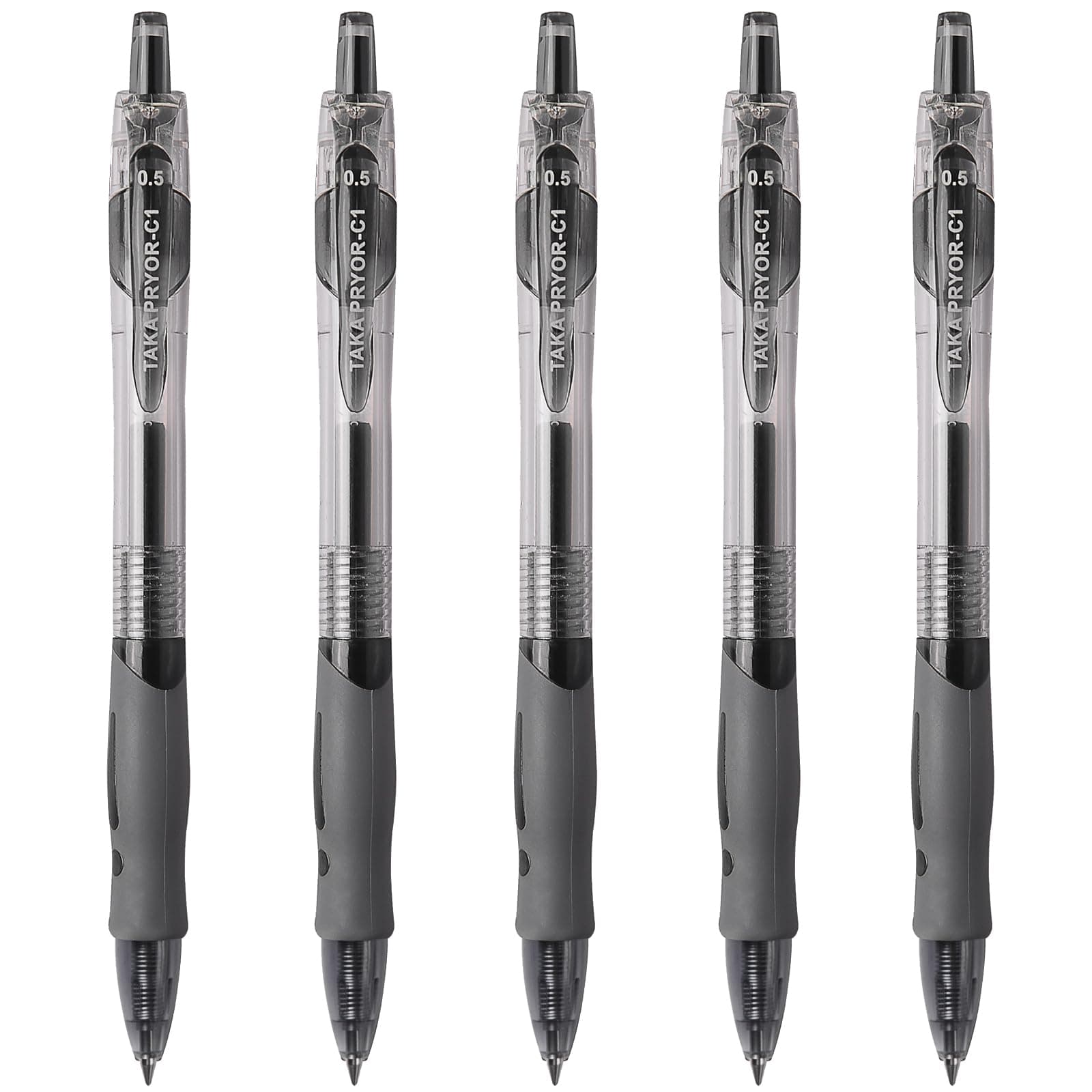 5 Pcs 0.5mm Black Ink Pens ，Retractable Quick Dry Gel Ink Pen，Fine Point Smooth Writing Pens, High-End Series Pens for Journaling Note Taking, Cute Office School Supplies Gifts for Women Men