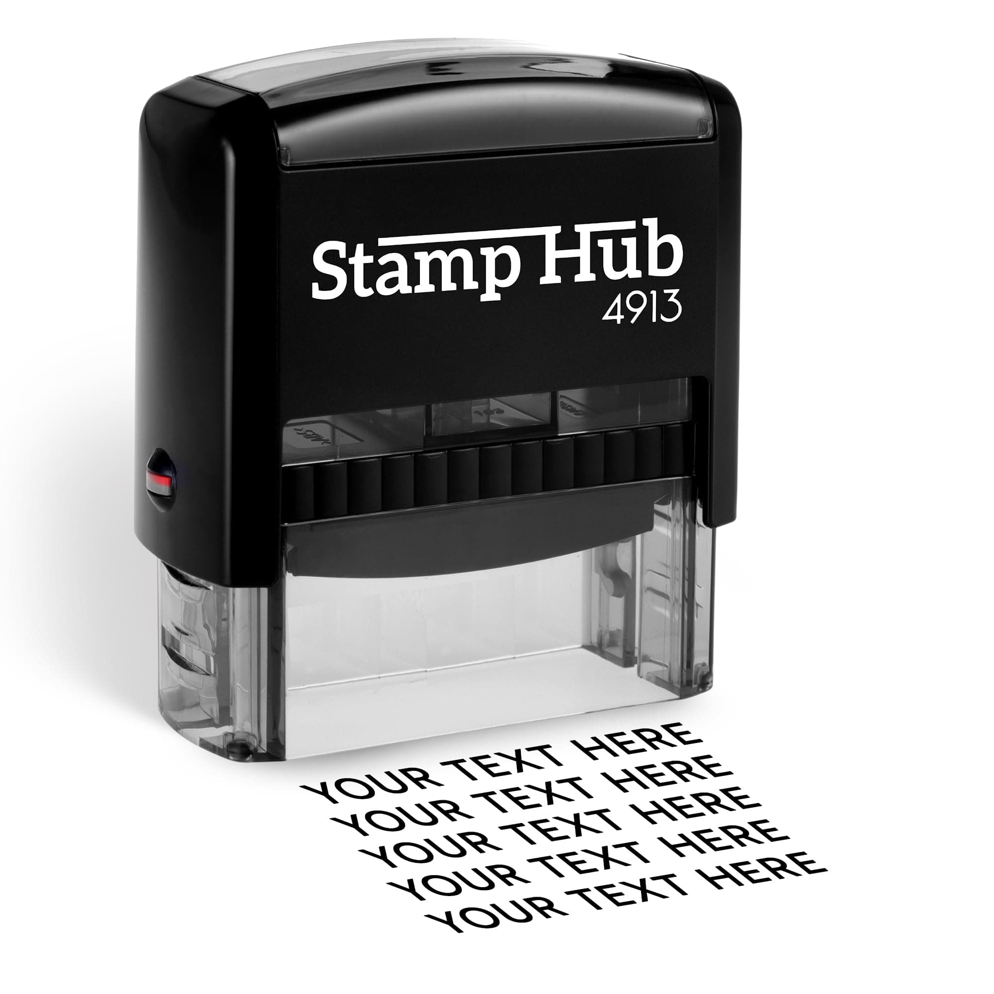 Self Inking Personalized Stamp - Up to 5 Lines, Custom Return Address, Customizable Office Name Rubber- Easy to Change Ink Cartridge, Multiple Ink Color Options - Large