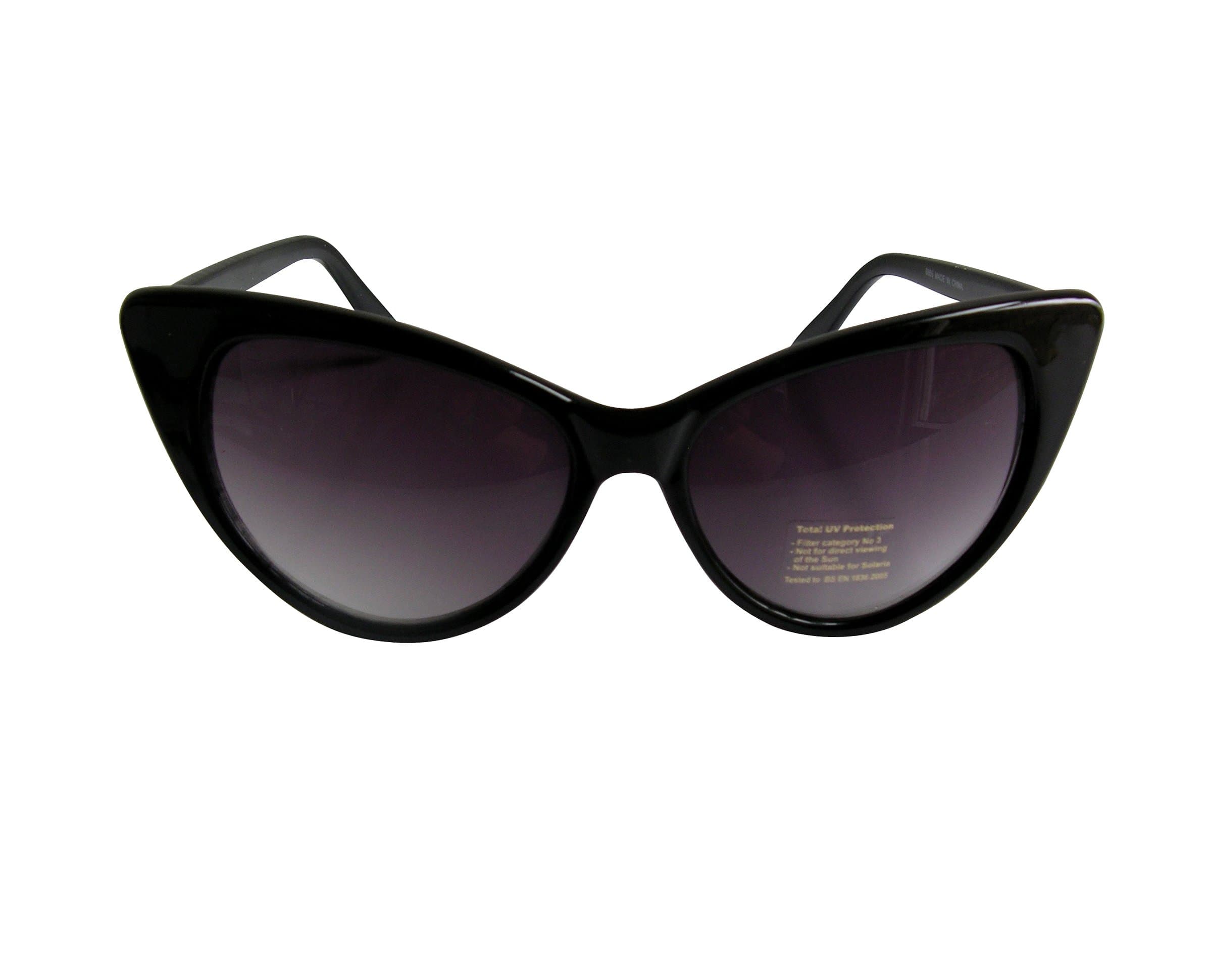 Sunglasses Marilyn 1950's Cool Cat Style Black Frames