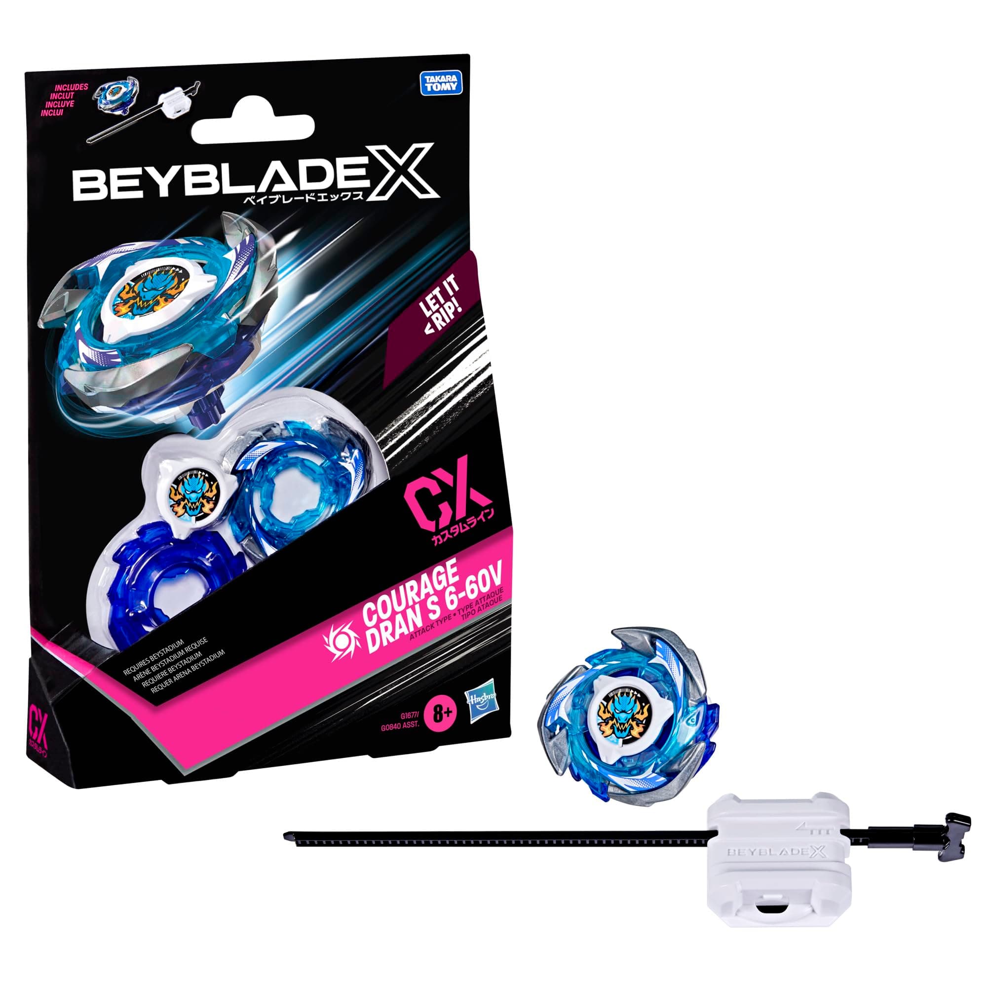 Beyblade X Courage Dran S 6-60V CX Starter Pack Top and Launcher