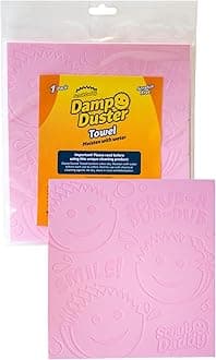 Damp Duster Towel Magical Dust Cleaning Sponge, Dusters for Cleaning, Venetian & Wooden Blinds Cleaner, Vents, Radiator, Skirting Boards, Mirrors, Dust Brush Tools, 1 Pack Pink