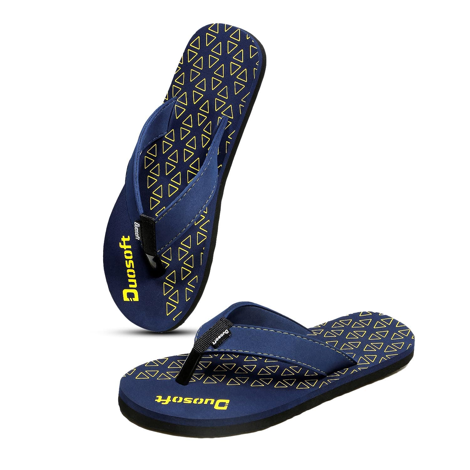 Flip Flops with Triangle Pattern, Black and White, Comfortable Beach Slippers for Men's