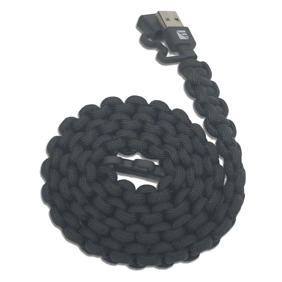 Ultra-Durable Lightning Paracord Charging Cable with Waterproof Caps