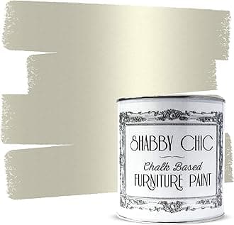 Shabby Chic Chalk Furniture Paint: Luxurious Chalk Finish Craft Paint for Home Decor, DIY, Wood Cabinets - All-in-One Paints with Rustic Matte Finish [Antique Champagne] - (8.5oz Can Covers 32sf)