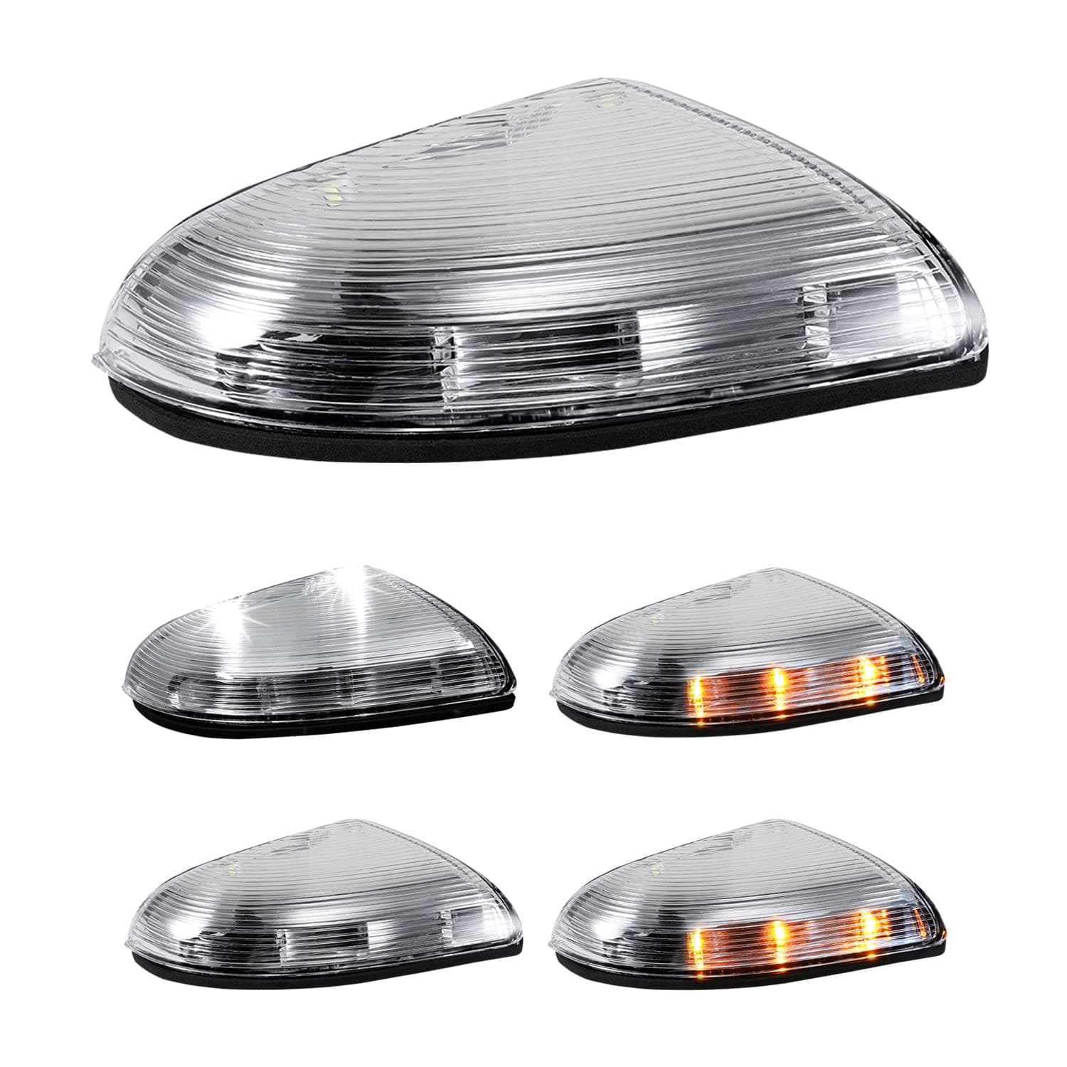 Driver Side Mirror Turn Signal Light Replacement for Dodge Ram 1500 2500 2009 2010 2011 2012 2013 2014 2015 2016 2017 2018 Classic - LED Left Clear Lamp 68064948AA 68064949AA