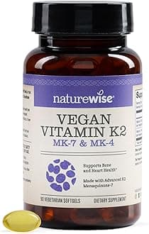 NatureWise Vitamin K2 Support Strong Bones with VitaMK7 Menaqui-7, Softgel, 90 Count (Pack of 1)