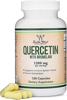 Quercetin 1000mg with Bromelain 200mg, 120 Capsules - 2 Month Supply (Powerful AMPK Metabolic Activator) Comprehensive Immune System Support by