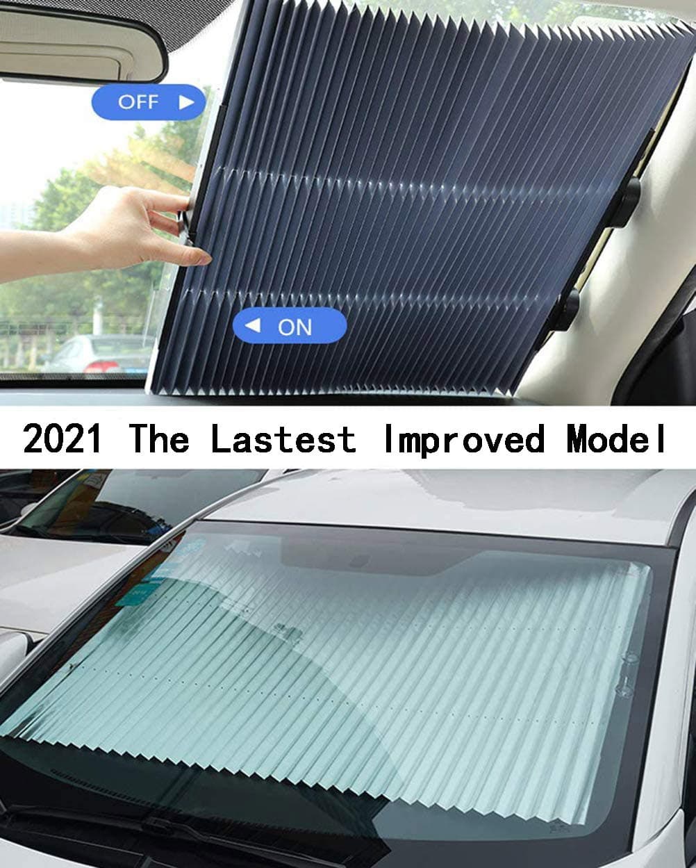 Car Windshield Sun Shade, Retractable Car Sun Shade for Windshield - Protect Vehicle's Interior from Heat and Sunlight(70CM/27.6IN (Front))