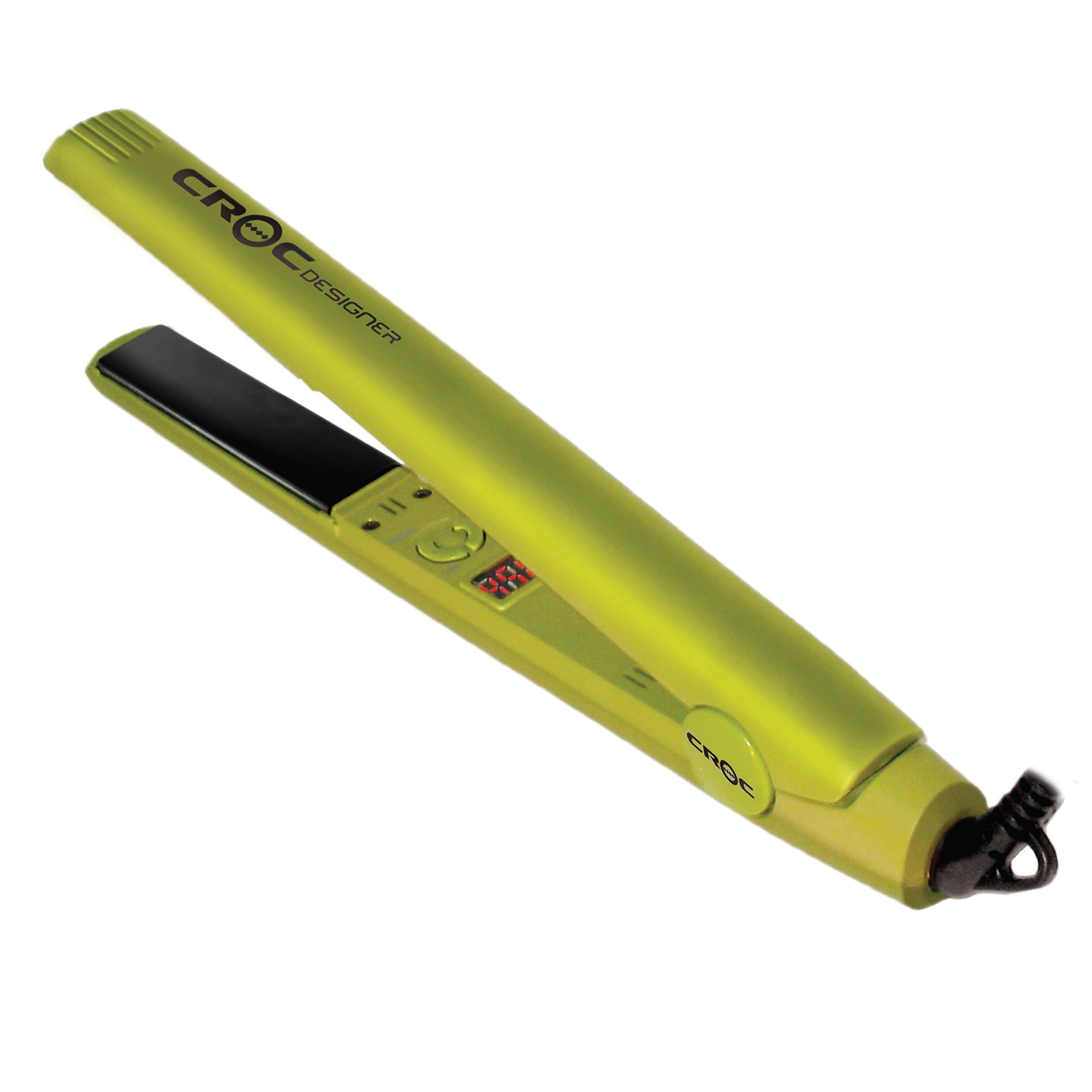 CROC Designer Flat Iron – Nano Titanium Ion Floating Plates Hair Straightener, Adjustable Temperature Suitable for All Hair Types Green, 3/4"