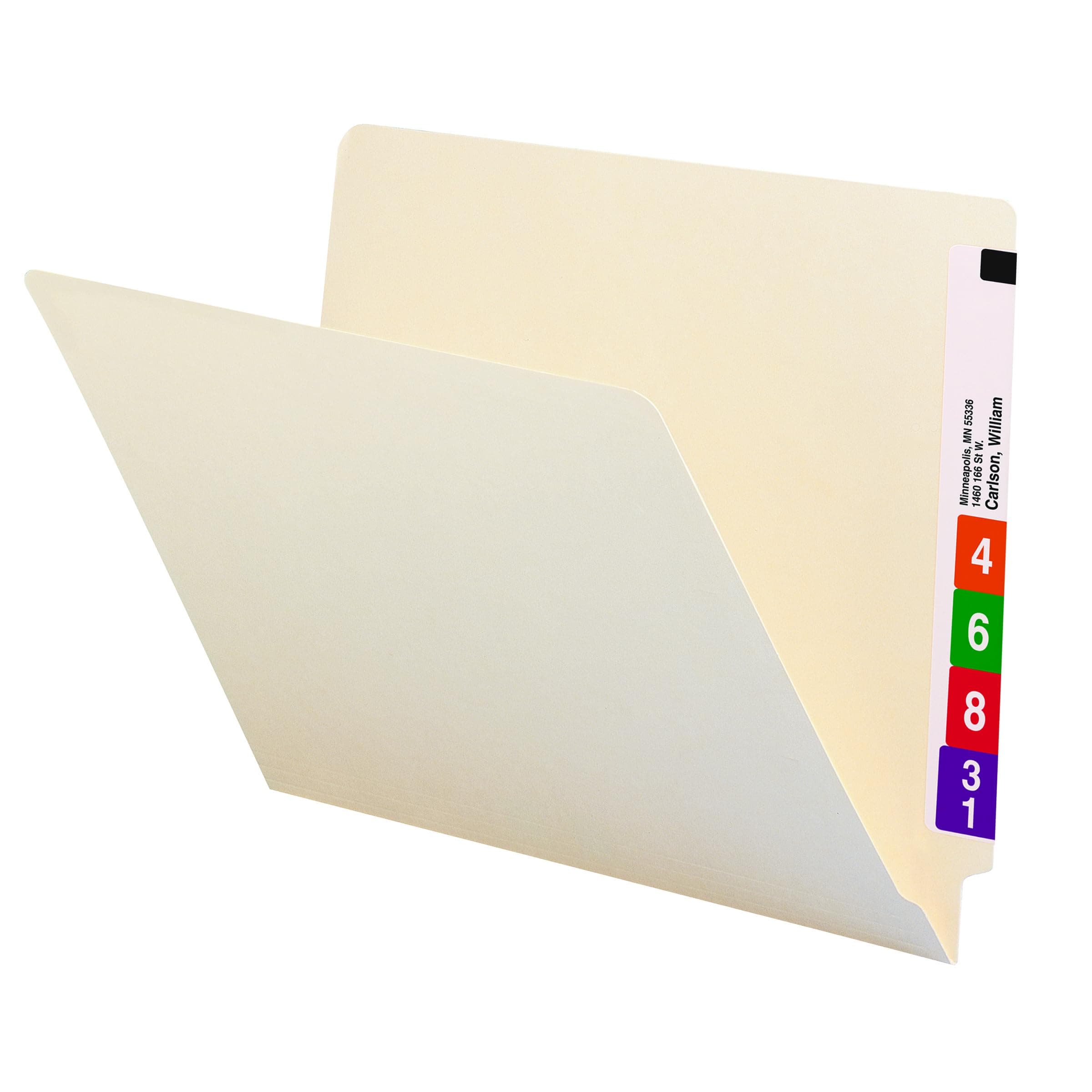 End Tab File Folder, Straight-Cut Tab, Letter Size, Manila, 100 per Box (24100)