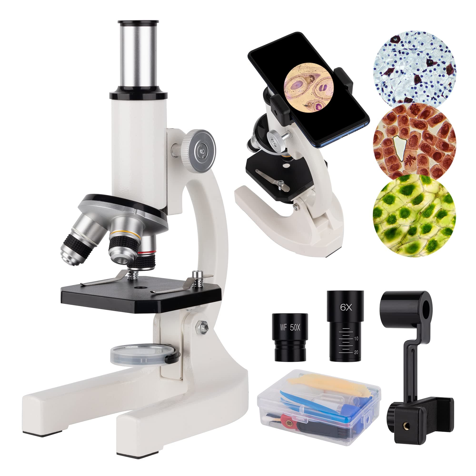 Microscope, Biological Microscopes 200x-30000x for Kids Students Adults, Microscope With Microscope Slides Set, Phone Adapter, Biological Microscopes For School Laboratory Home Science Education