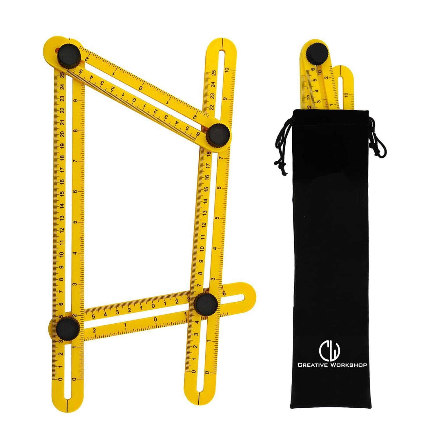 Angle Measurement Tool, Angleizer Template Tool, Creative Workshop Angle-izer Multi-Angle Ruler Template In Durable High Quality Plastic Measures All Angles and Forms for Handymen, Builders, Craftsmen