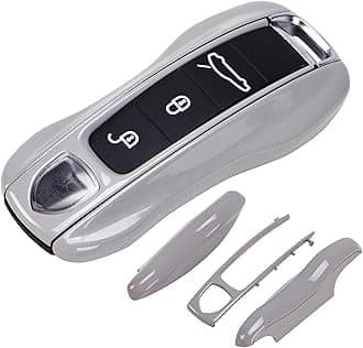 AeroBon 3-Piece Painted Key Fob Cover Compatible with Porsche Key Shell, Key Fob Shell Replacement (MK2, Chalk)