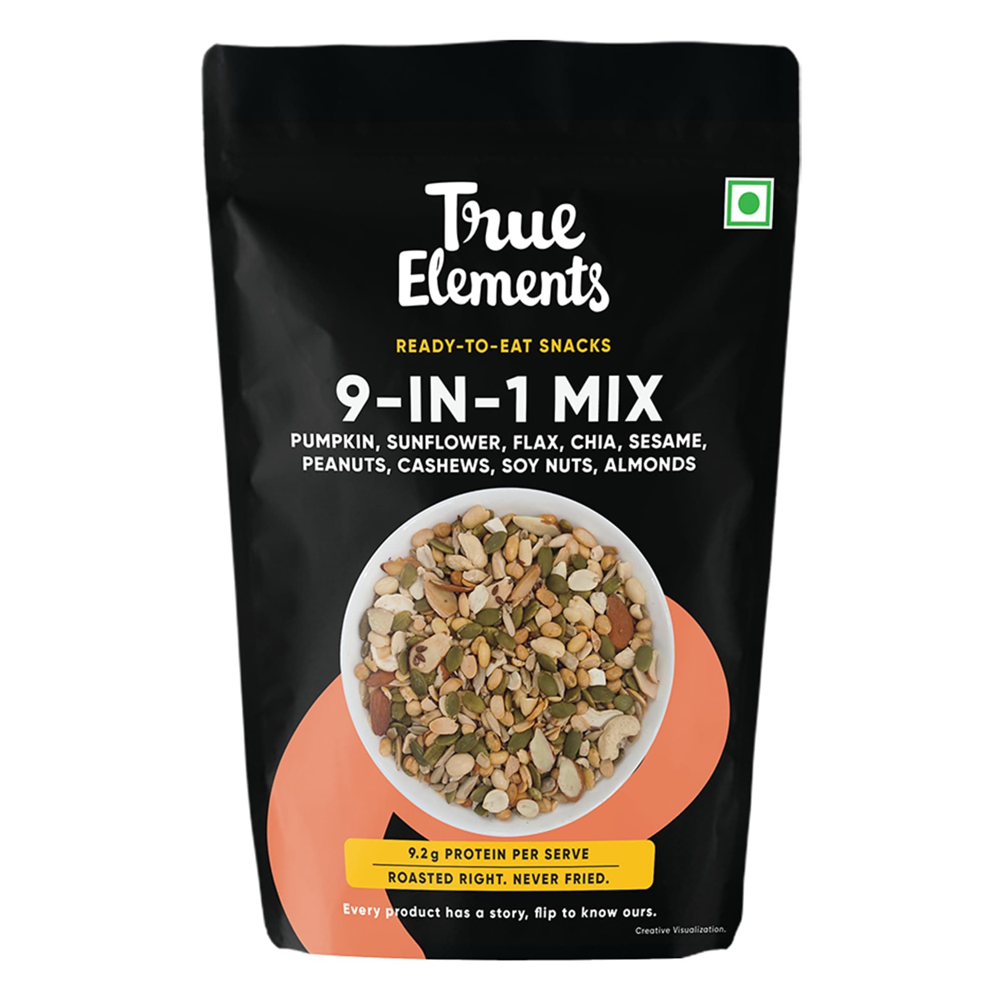 9 in 1 Snack Mix 125g - (Mix of Pumpkin, Watermelon, Flax, Chia, Sunflower, Peanuts, Soynuts, Almonds, Cashew Nuts) Healthy Snack