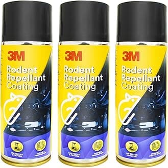 Rodent Repellent Coating, Rat Repellent Spray, Prevents Rat Bites in Engine Parts and Wires, Highly Effective, Leak-Free, Easy-to-Spray, Bitter Taste, No Kill-only Repels (Each 250g, Pack of 3)