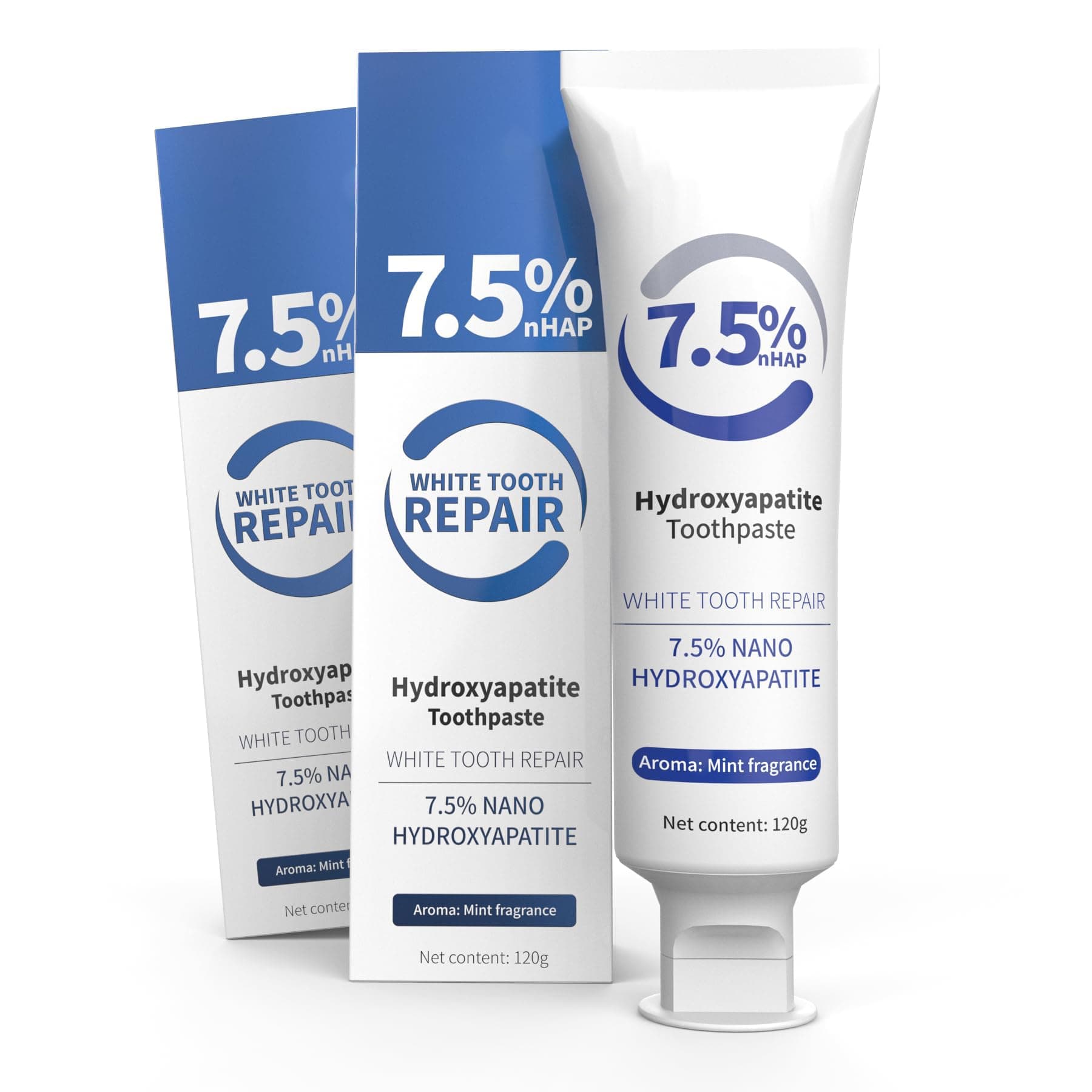 Hydroxyapatite Toothpaste for Advanced Enamel Protection, SP-6 Probiotic Whitening Toothpaste - Enhanced Formula with 6 Probiotics,Fluoride-Free, sp-6 Ultra Whitening Toothpaste (2Pcs, Blue)