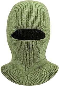 CLAPE Balaclava Ski Mask Warm Face Mask for Cold Weather Balaclava Knitted Cap Mens 2-in-1 Hat Snow Mask Neck Warmer Hood