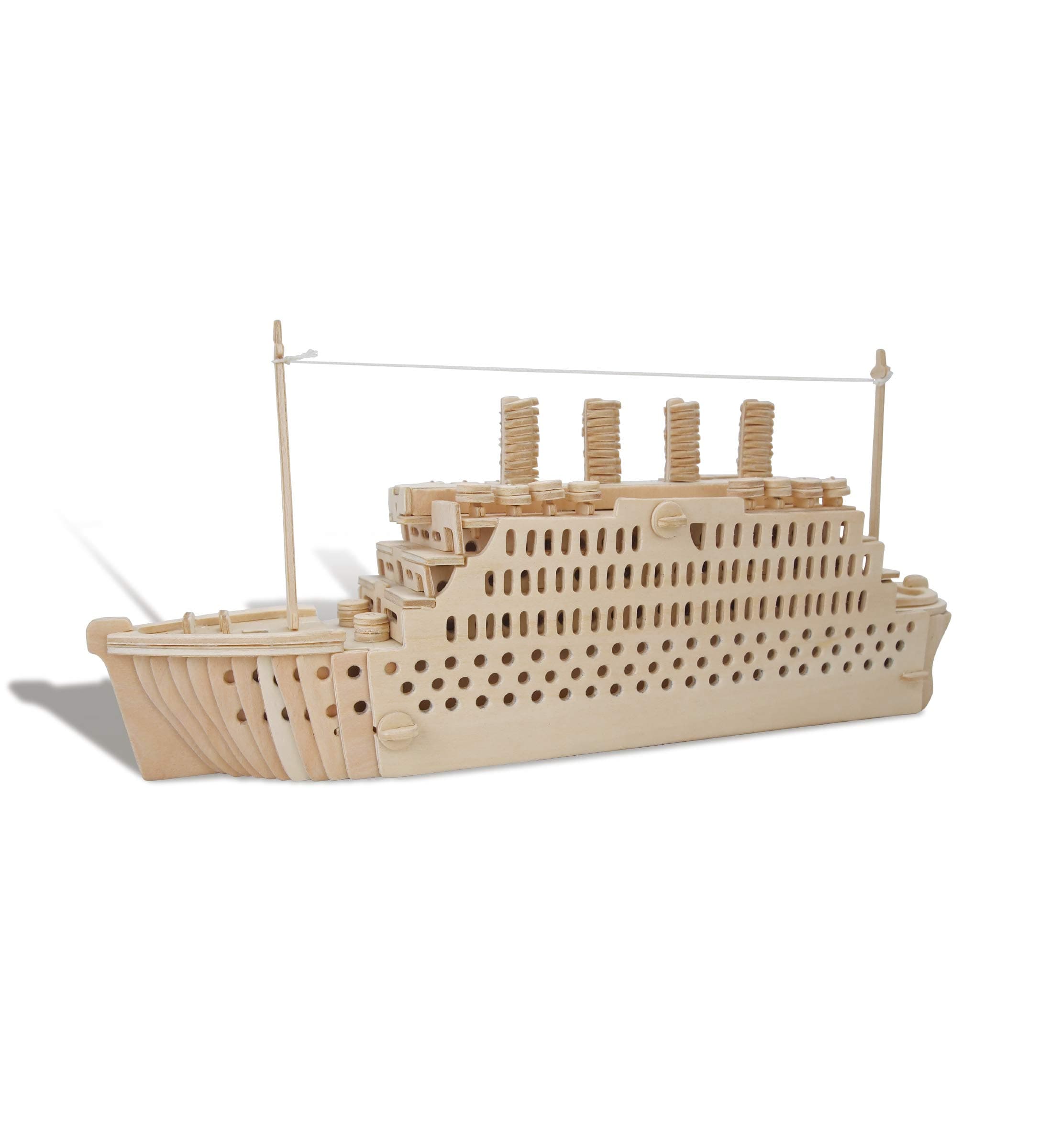 3D Puzzle Titanic Wood Craft Construction Model Kit, Fun Unique & Educational DIY Wooden Toy Assemble Model Unfinished Crafting Hobby Boat Puzzle to Build & Paint for Decoration 178 Pieces